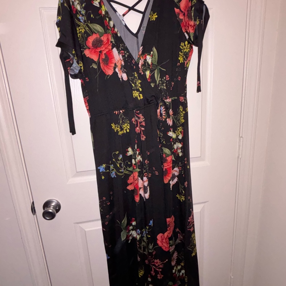 Maurices Black Floral Maxi Dress